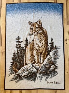 Vintage Biederlack mountain lion blanket